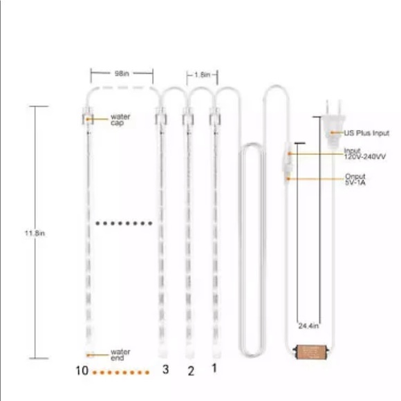 Upgraded 50cm 10 Tubes 540 LED Meteor Lights BLUE - Picture 4 of 11